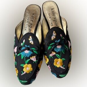 Kate Spade Devi embroidered floral mules/slides - Size 6.5
